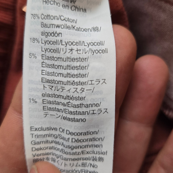 Madewell Terracotta Corduroy Cropped Cali Demi Boot Cut Flare Jeans Size 24 - Picture 7 of 10